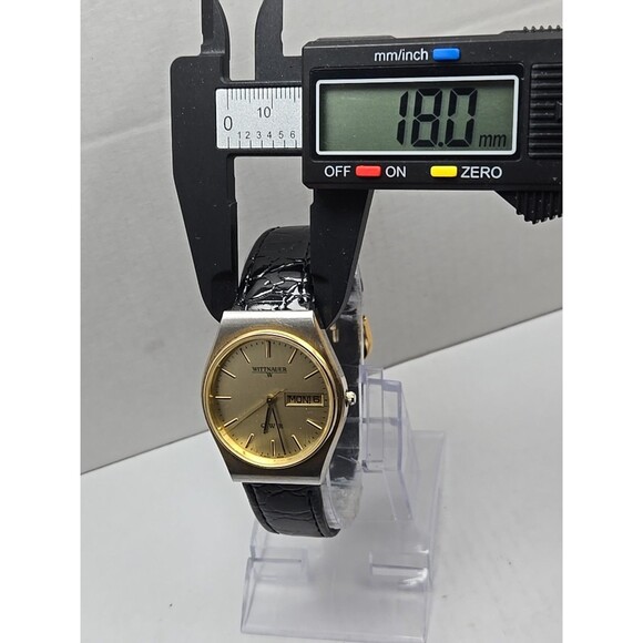 Wittnauer QWR Day Date Mens Vintage Gold Dial General Dynamics Watch New Battery - Picture 6 of 12